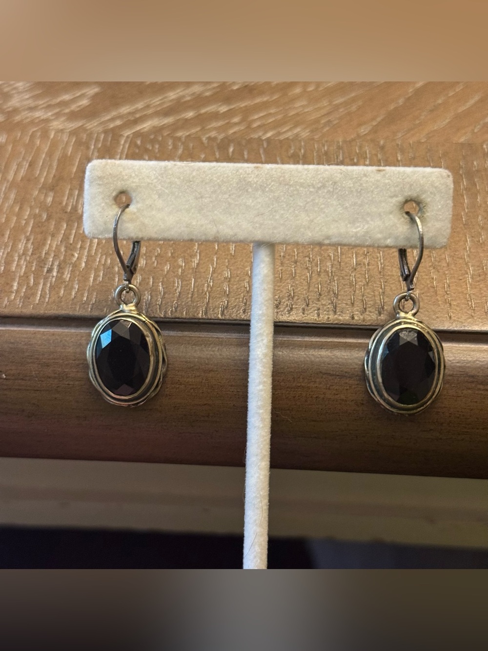 Sterling Silver & Onyx Faceted Drop Earrings